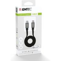 Emtec T700C2 USB-kabel 1,2 m USB C Zwart - thumbnail