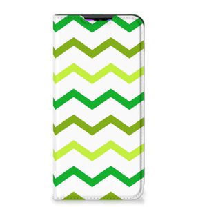 Xiaomi Redmi 9 Hoesje met Magneet Zigzag Groen