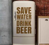 Koelkast stickers Bespaar water, drink bier - thumbnail