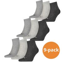 Puma Quarter Sokken Plain 9-pack Antraciet Melange-47/49