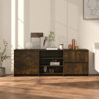 3 st Dressoirs bewerkt hout gerookt eikenkleurig