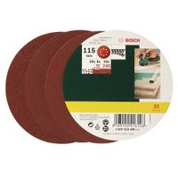 Bosch Accessoires 25-delige schuurbladenset 115mm voor excenterschuurmachines, korrel 80,120,240 - 2607019496 - thumbnail