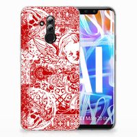 Silicone Back Case Huawei Mate 20 Lite Angel Skull Rood - thumbnail
