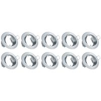 Kantelbare Inbouwspot GU10 Armatuur 10-Pack - Chroom Aluminium Ø83mm