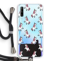 Eenhoorns overal: Huawei P Smart Pro Transparant Hoesje met koord