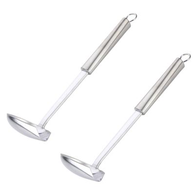 Alpina Keukengerei saus opscheplepel - 2x - zilver - rvs - 28 x 7 cm