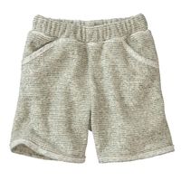 Badstof-shorts van bio-katoen, jade-gestreept Maat: 110/116 - thumbnail