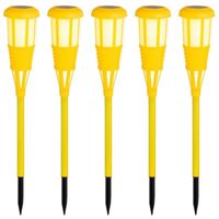 10x stuks solar tuinfakkel/tuinlamp geel op zonne-energie 61 cm