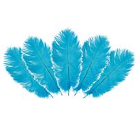 Struisvogelveren/sierveren - 10x - turquoise - 20-25 cm - decoratie/hobbymateriaal