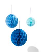 HEMA Honeycomb Bollen Blauw 3 Stuks