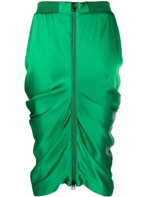 TOM FORD jupe crayon drapée à fermeture zippée - Vert