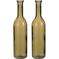 Flesvaas groot - Set van 2x stuks - Rioja - amber - eco glas - 18 x 75 cm