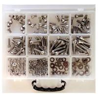 Bofix 214909 doos assortiment 12 vaks inbusb.rvs m8 + moeren