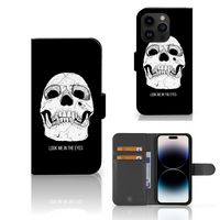 Telefoonhoesje met Naam iPhone 15 Pro Skull Eyes