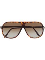 TOM FORD Eyewear lunettes de soleil à effet écailles de tortue - Marron