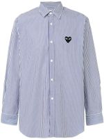 Comme Des Garçons Play striped heart logo shirt - Bleu - thumbnail