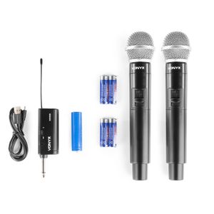 Vonyx WM552 plug-in draadloze microfoonset met 2 microfoons - UHF