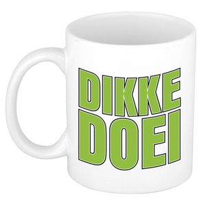 Bellatio Decorations Afscheid cadeau mok collega - dikke doei - groen - 300 ml - keramiek - feest mokken