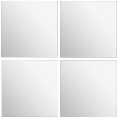 Plak spiegel tegels - 4x stuks - glas - zelfklevend - 40 x 40 cm - vierkant