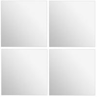 Plak spiegel tegels - 4x stuks - glas - zelfklevend - 40 x 40 cm - vierkant