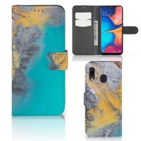 Samsung Galaxy A30 | Bookcase | Marble Blue Gold