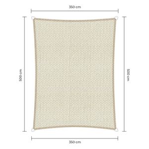 Sunfighter Schaduwdoek Rechthoek ivoor 3,5x5m.