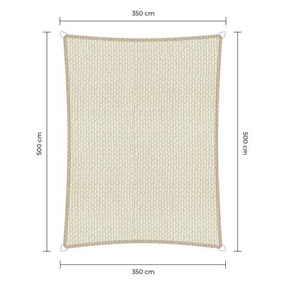Sunfighter Schaduwdoek Rechthoek ivoor 3,5x5m.