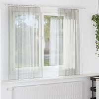 Gordijnen voile met lussen 2 st 140x175 cm lichtgrijs