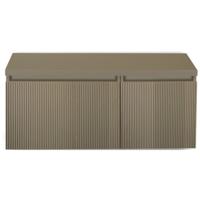 Frozen 3D Badmeubelset 100 cm - Greeplijst in Kleur - Wastafel Onderkast met Bovenblad Olive