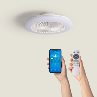 Plafondlamp met ventilator rond led lamp 50 cm