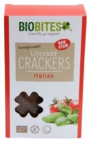 Biobites Lijnzaad Crackers Raw Italian 2st