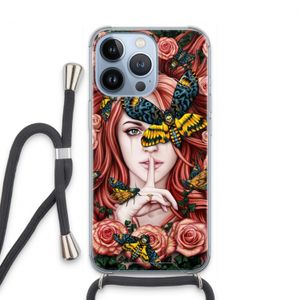 Lady Moth: iPhone 13 Pro Transparant Hoesje met koord