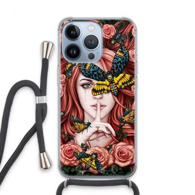 Lady Moth: iPhone 13 Pro Transparant Hoesje met koord