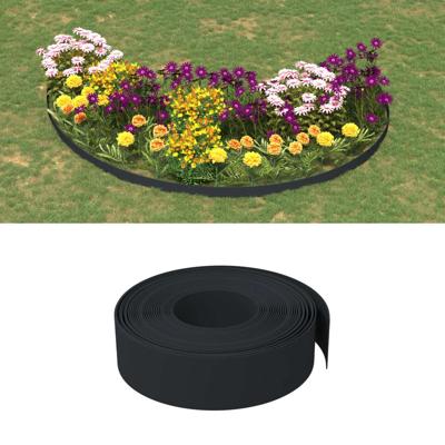VidaXL Tuinrand 10 m 15 cm polyetheen zwart
