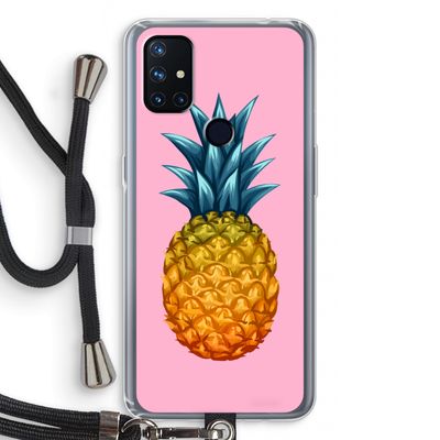 Grote ananas: OnePlus Nord N10 5G Transparant Hoesje met koord