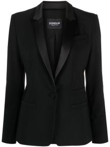 DONDUP blazer boutonné à revers en satin - Noir