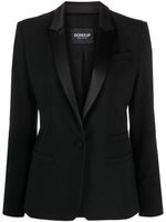 DONDUP blazer boutonné à revers en satin - Noir