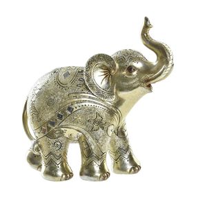 Olifant dierenbeeld - goud - polyresin - 24 x 10 x 24 cm - home decoratie