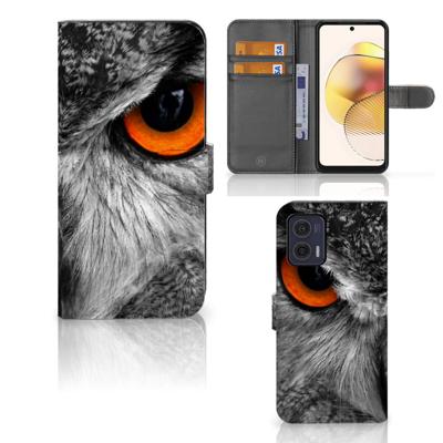 Motorola Moto G73 | Telefoonhoesje | Met pasjeshouder | Uil Motorola Moto G73 | Telefoonhoesje | Met pasjeshouder | Uil