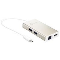 j5create USB-C® Multi-Adapter - HDMI™/Ethernet/USB™ 3.1 HUB/PD 2.0