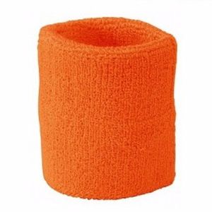 Goedkope zweetbandjes oranje 2 stuks