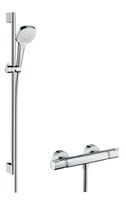 Hansgrohe Croma Select E Doucheset - glijstangset - croma select e vario - handdouche 90cm - Ecostat Comfort douchekraan - thermostatisch - wit/chroom 27082400