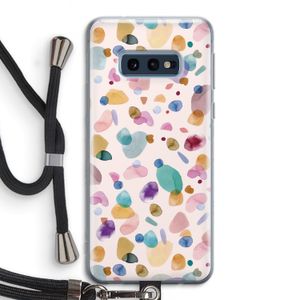 Terrazzo Memphis Pink: Samsung Galaxy S10e Transparant Hoesje met koord
