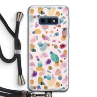 Terrazzo Memphis Pink: Samsung Galaxy S10e Transparant Hoesje met koord