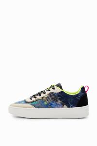 Sneakers met plateauzool en patch - MATERIAL FINISHES - 41