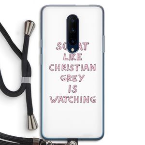 Christian Grey: OnePlus 7 Pro Transparant Hoesje met koord