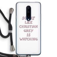 Christian Grey: OnePlus 7 Pro Transparant Hoesje met koord