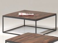 Salontafel MALLOU vierkant 80 cm mangolia natuur - thumbnail