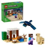 LEGO 21251 Minecraft Spedizione nel deserto di Steve, videogioco giocattolo, bioma con casa e minifigure