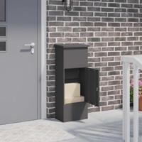 VidaXL Pakket inwerp box met opslag zwart 44,5 x 29 x 110,5 cm staal